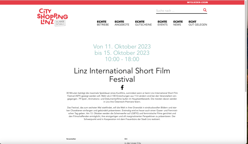 Linzer City Ring Linz ISFF 2023