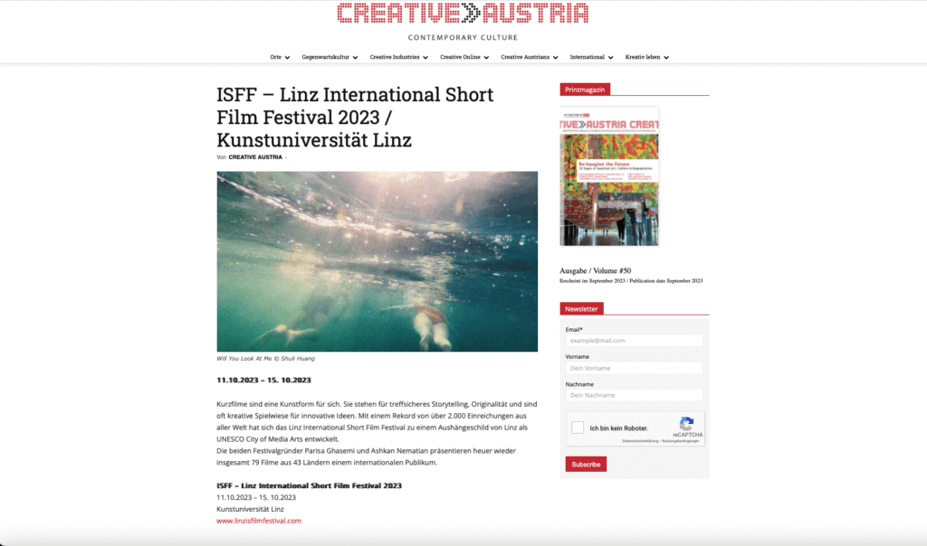 Creative Austria Linz ISFF 2023