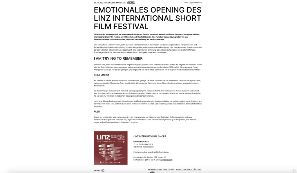 subtext Linz ISFF 2023 Opening